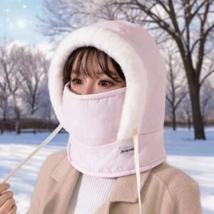 Winter Thick Warm Hat with Earflaps (Pink Smoke)